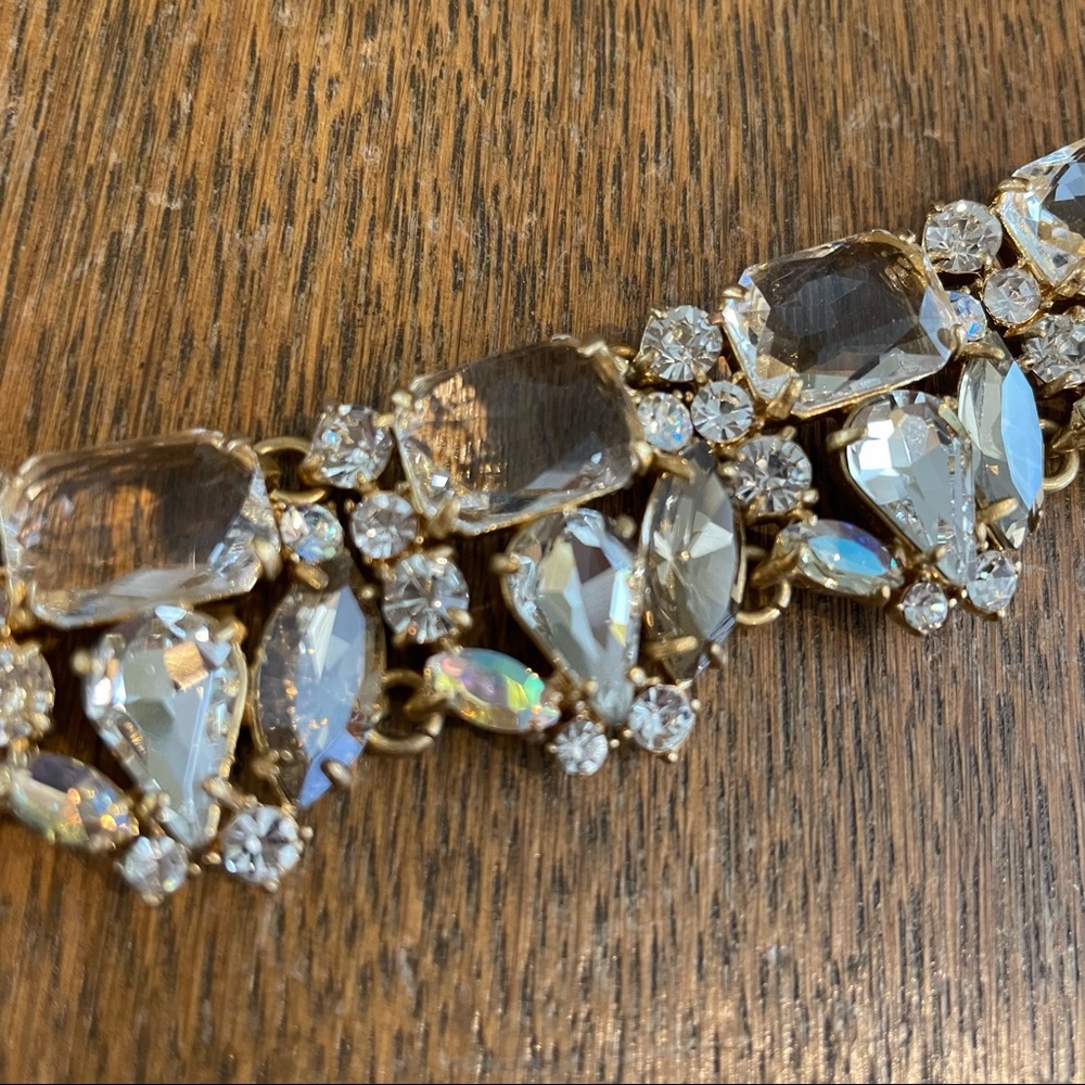 J Crew Clear Crystal Marquise Statement Bracelet - Picture 3 of 8